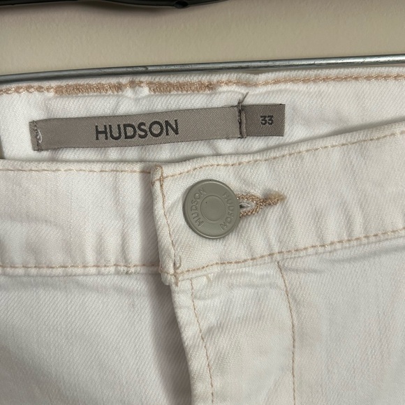 Hudson Women's Maternity Utility Wide-Leg Cargo Jeans in White Size 33 - Picture 4 of 10